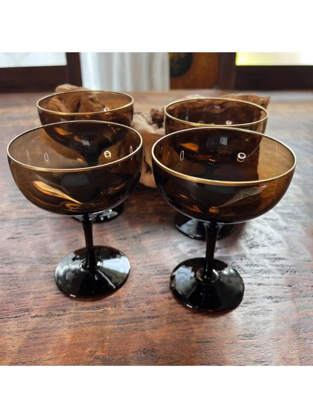 Vintage Lenox Dusk Shadow gold trim. Set of 4 cocktail/Sherbert